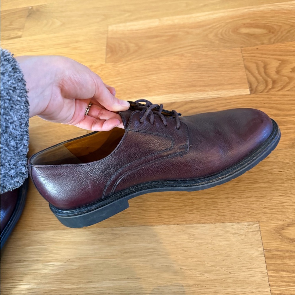 Mephisto Dark Brown Leather Derby Shoes